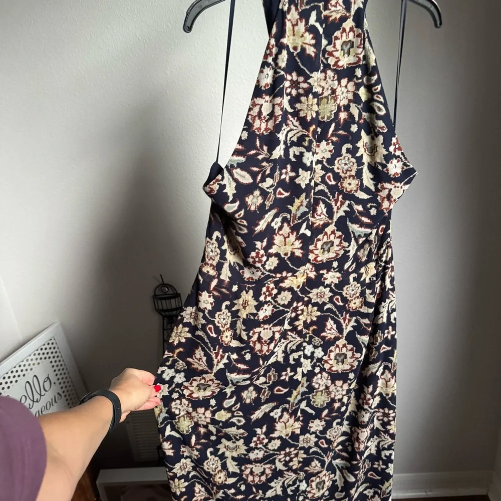 NWT Lauren Ralph Lauren Floral Ruffle-Trim Georgette Halter Gown Maxi Dress - Picture 7 of 9